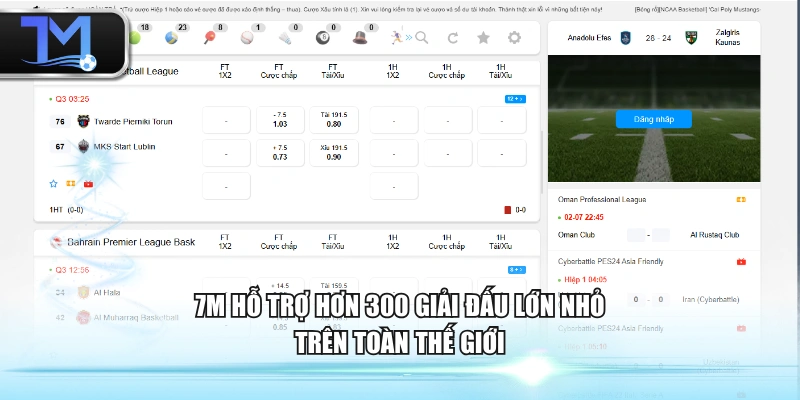 7M hỗ trợ hơn 300 giải đấu lớn nhỏ trên toàn thế giới