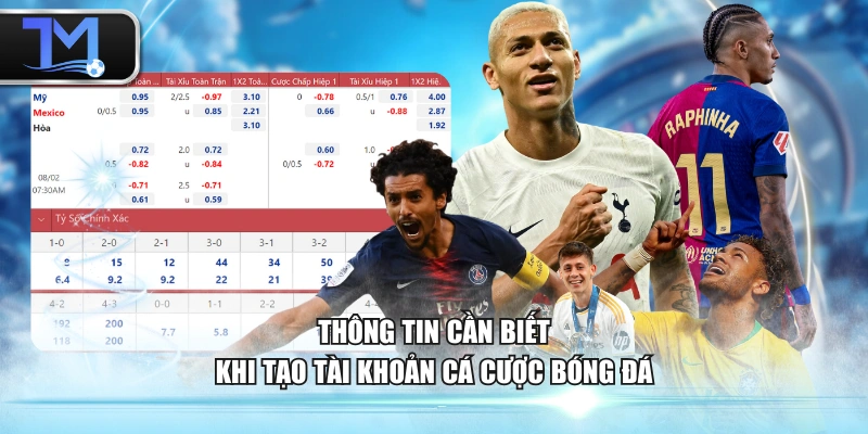 Thông tin cần biết khi tạo tài khoản cá cược bóng đá